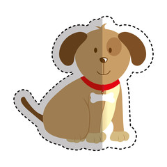 cute dog mascot icon vector illustration design