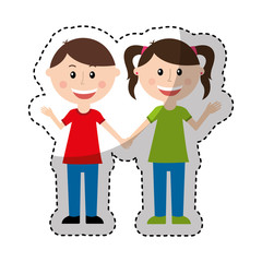 cute parents couple icon vector illustration design