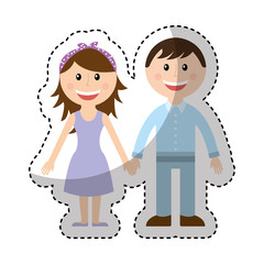 cute parents couple icon vector illustration design