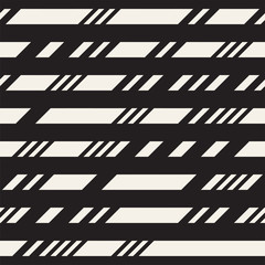 Black and White Dashed Lines Pattern. Modern Abstract Vector Seamless Background