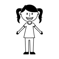 little girl character icon vector illustration design