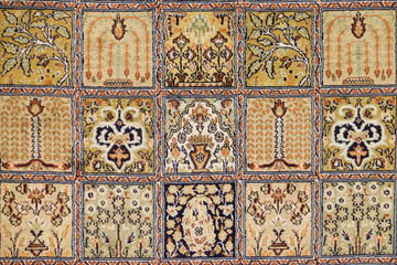 Carpet from wool and silk of classical design, Delhi, India