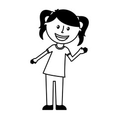 little girl character icon vector illustration design