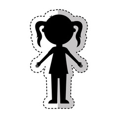 little girl character icon vector illustration design