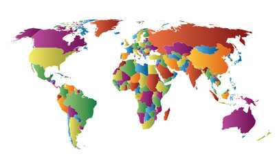 Fototapeta na wymiar World Map countries
