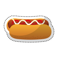 hot dog fast food isolated icon vector illustration design