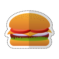 delicious burger fast food isolated icon vector illustration design