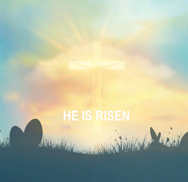 Easter Background With Jesus And Cross