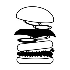 delicious burger fast food isolated icon vector illustration design