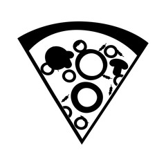 delicious pizza portion icon vector illustration design