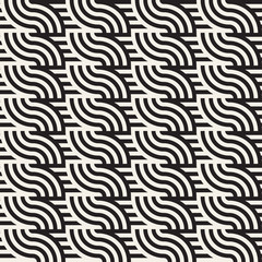 Seamless monochrome geometric pattern. Abstract stripy geometric background. Stylish vector lines print