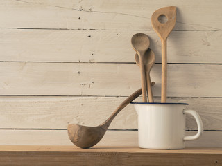 Home kitchen still life, vintage style