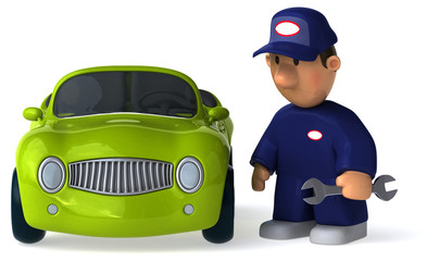 Fun mechanic - 3D Illustration