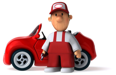 Obraz premium Fun mechanic - 3D Illustration