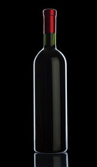bottle of wine isolated on black