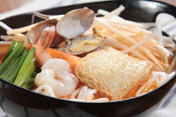noodles in soup with meat