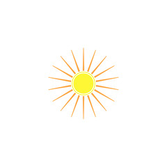 The sun sign on white background