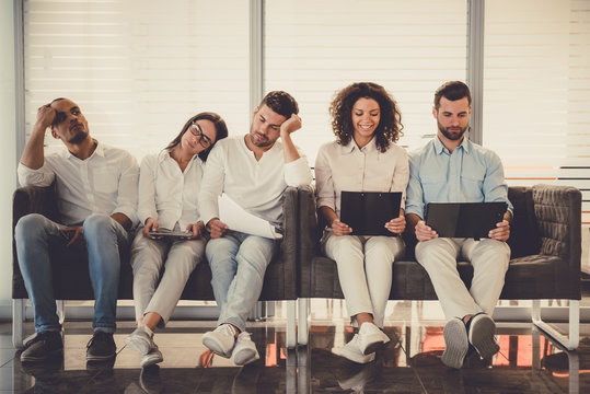 Young People Waiting For Interview