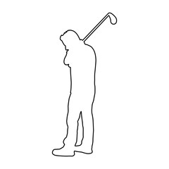 golf player silhouette icon vector illustration design