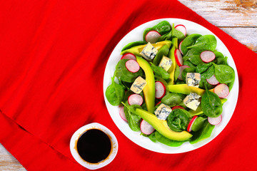 healthy diet salad on white platter