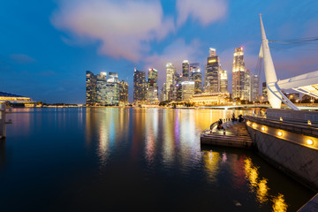 Fototapeta premium Central Business District of Singapore at night.
