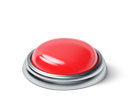 Red button isolated on white with clipping path
