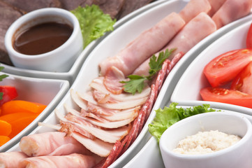  assorted sausages and vegetables