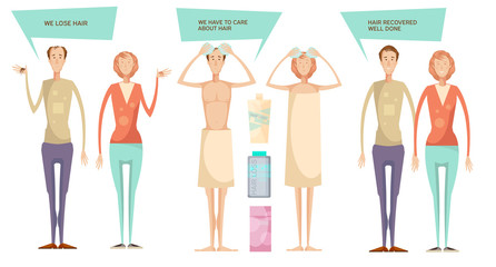 Hair Loss Characters Set