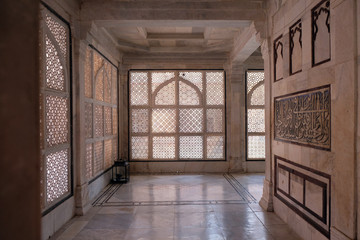 Intricate window artwork in the tomb of Salim Chishti at Fatehpur Sikri complex, Uttar Pradesh, India