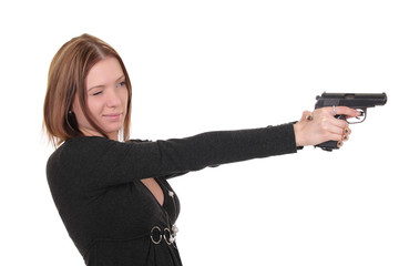 sexy girl holding gun