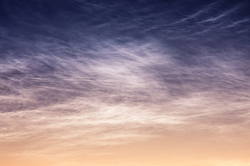 Noctilucent clouds at night sky