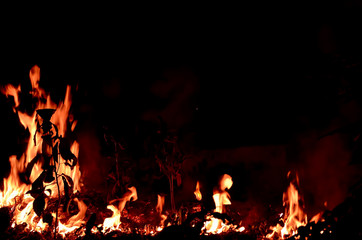 Image of the flame from the bonfire