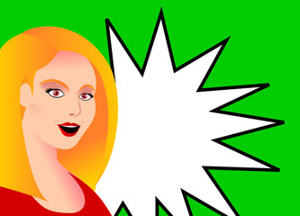 Illustration of a smiling blonde girl 