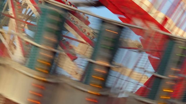 Amusement Park Ride In Motion