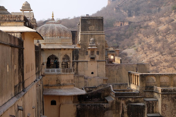 Fototapeta premium Architectural detail of Amber Fort in Jaipur, Rajasthan, India