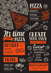 Pizza menu restaurant, food template. - 142594839