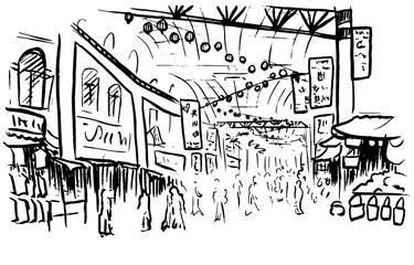 sketch of Chinatown