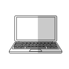 laptop computer icon over white background. colorful design. vector illustration