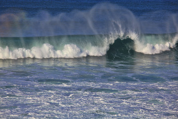 Sea surf great wave break on coastline