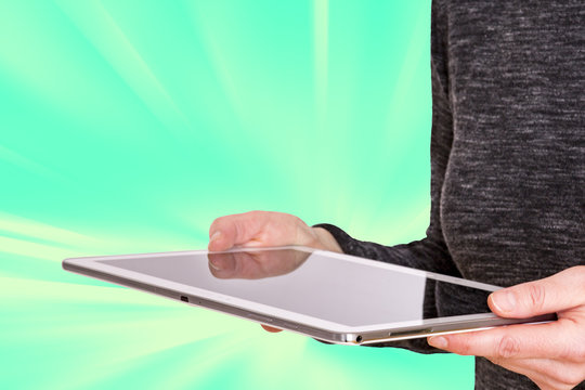 Woman with tablet pc