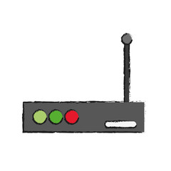 wifi router device icon over white background. vector illustration