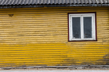 Old window on a wall