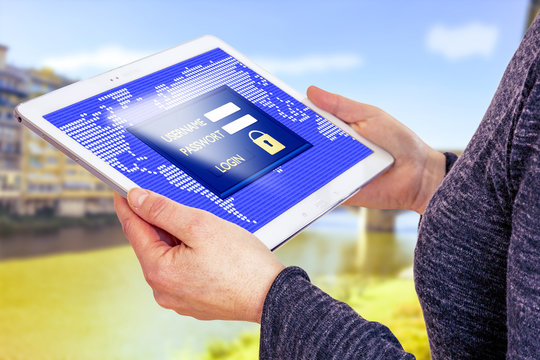 Woman with tablet pc