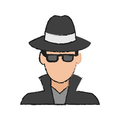 hacker man cartoon icon over white background.  vector illustration