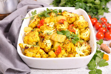 baked cauliflower with curcuma