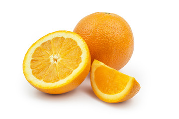 Oranges isolated on white background. Clipping path included in JPEG.