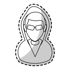 suspicious looking man icon image criminal vector illustration design 