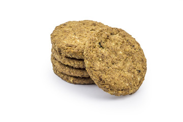 Healthy cereal bisuits isolated on white background. Clipping path included in JPEG.