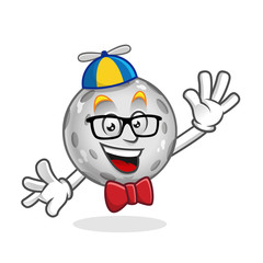 Nerd moon mascot, geek moon character, moon cartoon vector
