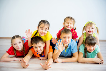 Kids lying on floor